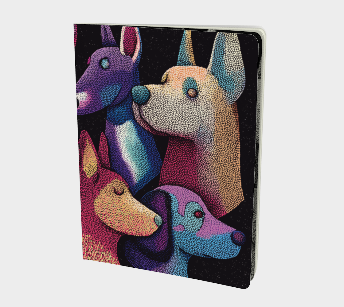 Carnet écoresponsable – Grand – Design chiens colorés