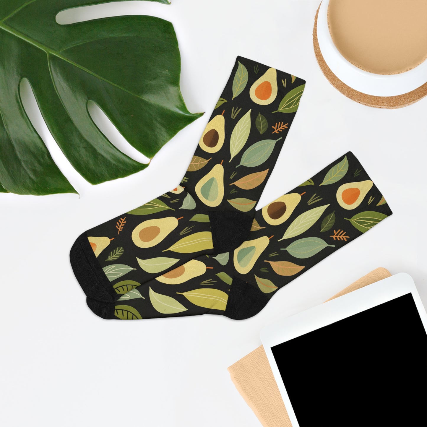 Chaussettes écolo - Motif tropical d'avocats - rose zombie