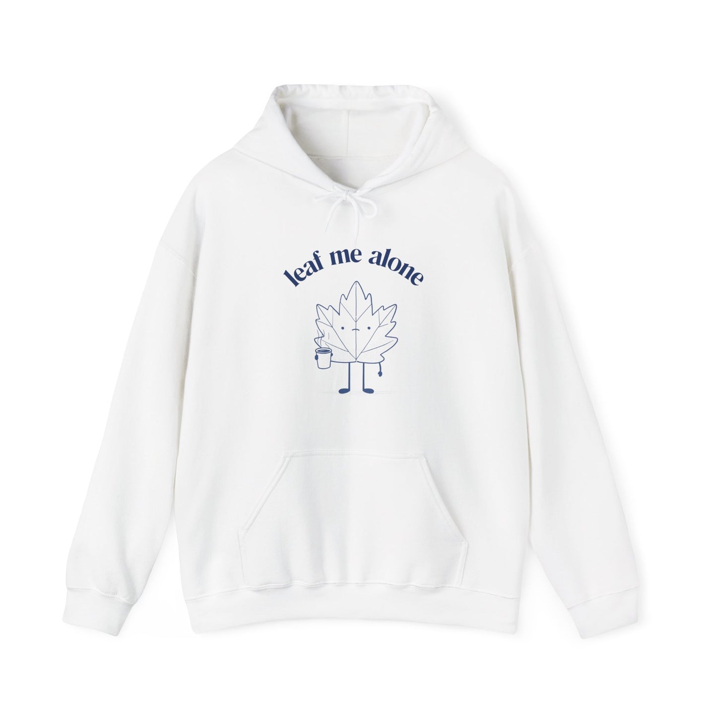 Sweat à capuche en coton durable – Imprimé humoristique d'une feuille d'érable grincheuse