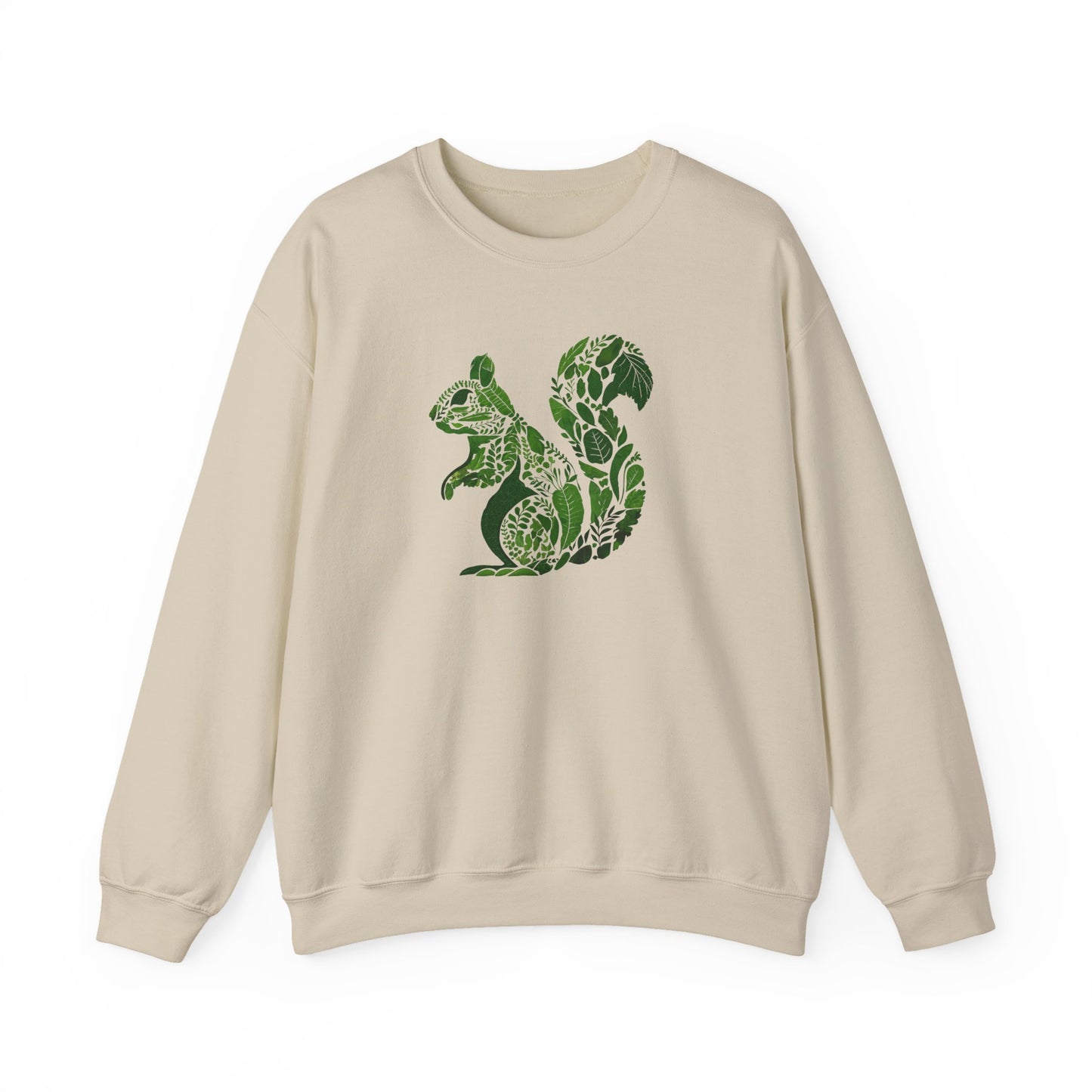 Pull en coton écolo – Feuilles vertes en forme d'écureuil