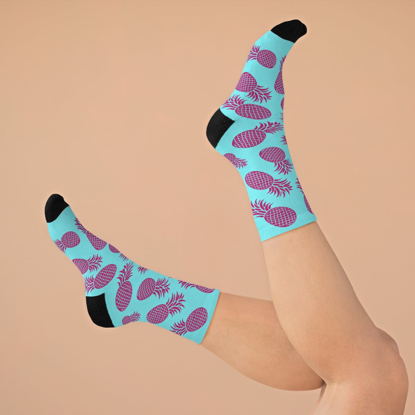 Chaussettes écolo - Motif tropical d'ananas - rose zombie