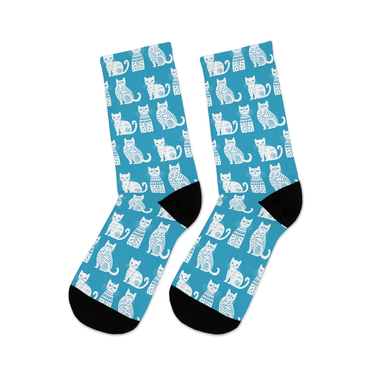 Chaussettes écolo - Motif de chats - rose zombie