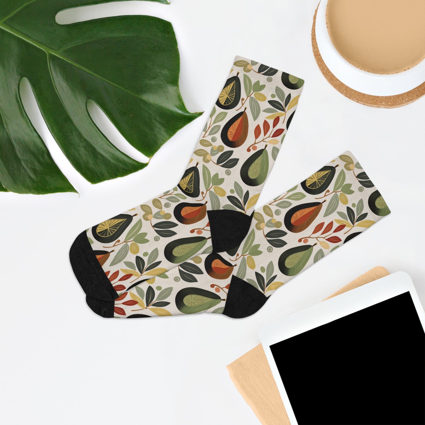Chaussettes écolo - Motif tropical abstrait - rose zombie