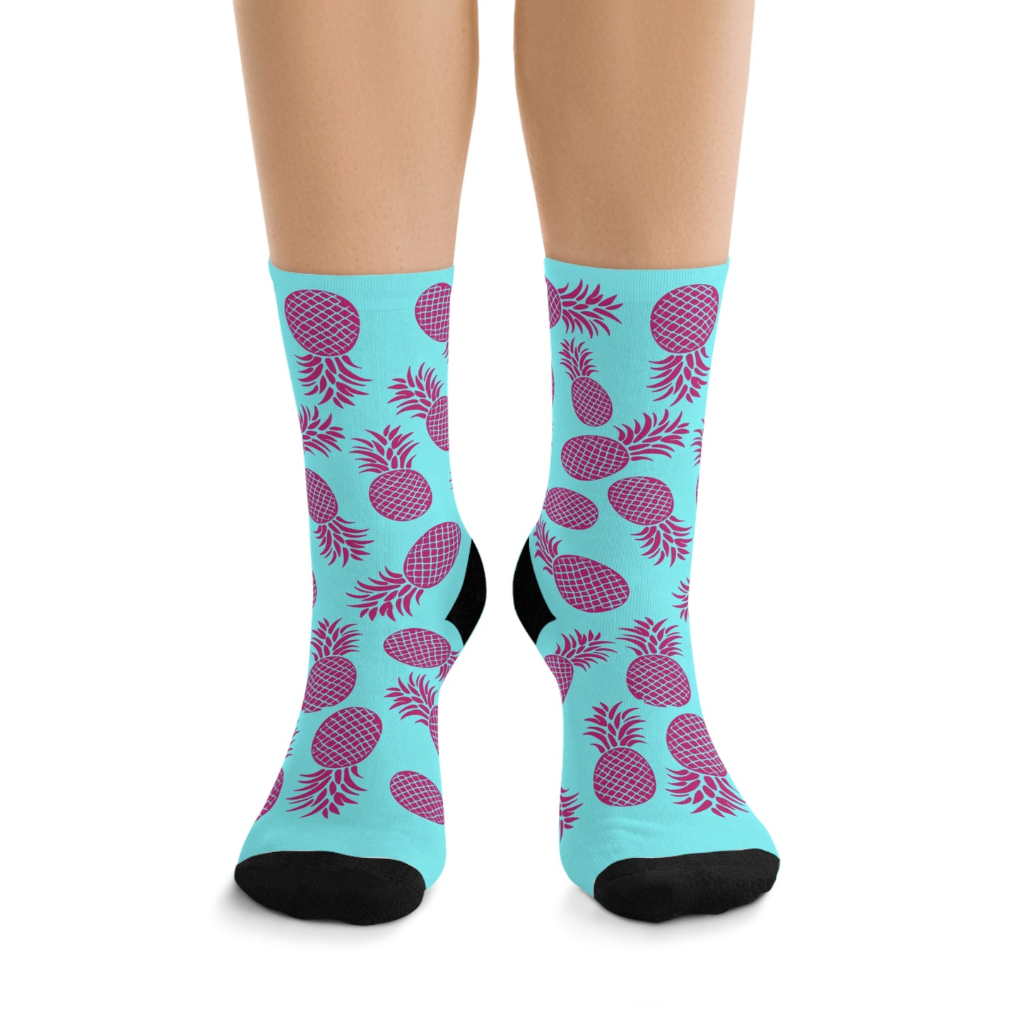 Chaussettes écolo - Motif tropical d'ananas - rose zombie