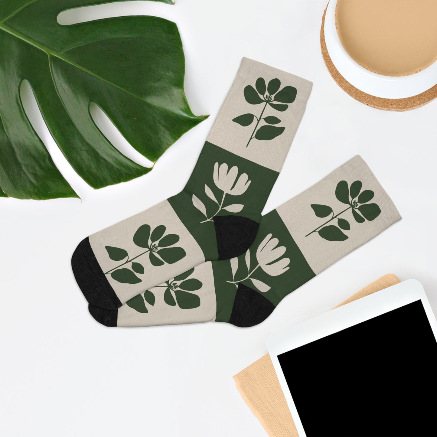 Chaussettes écolo - Motif floral - rose zombie