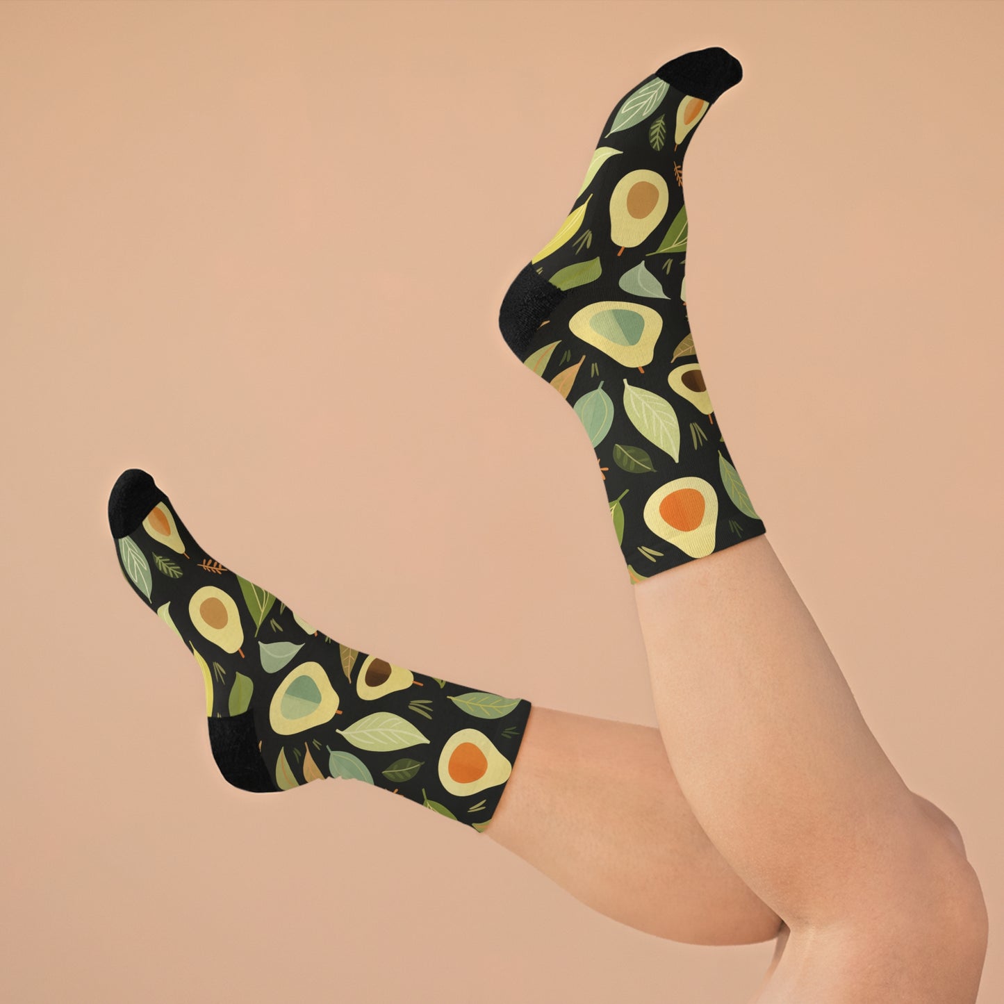 Chaussettes écolo - Motif tropical d'avocats - rose zombie