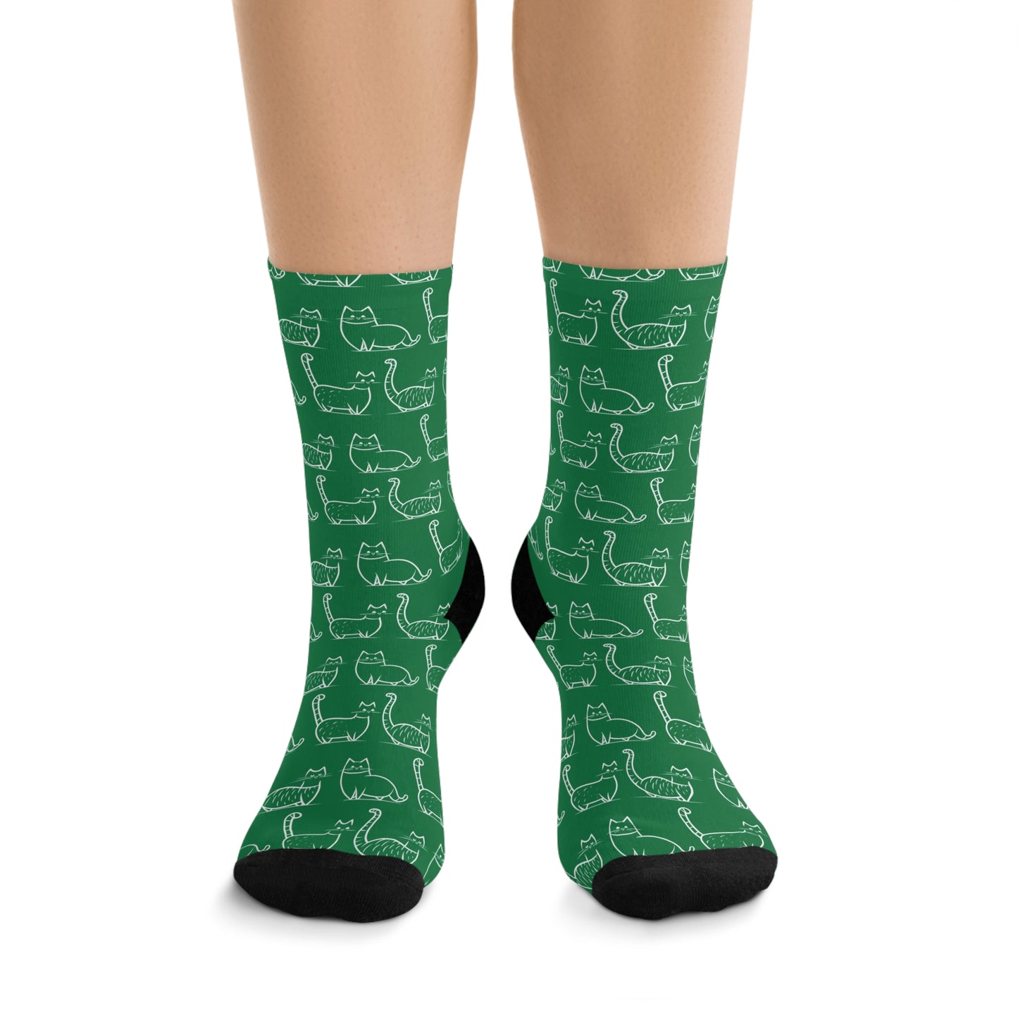 Chaussettes écolo - Motif de chats - rose zombie