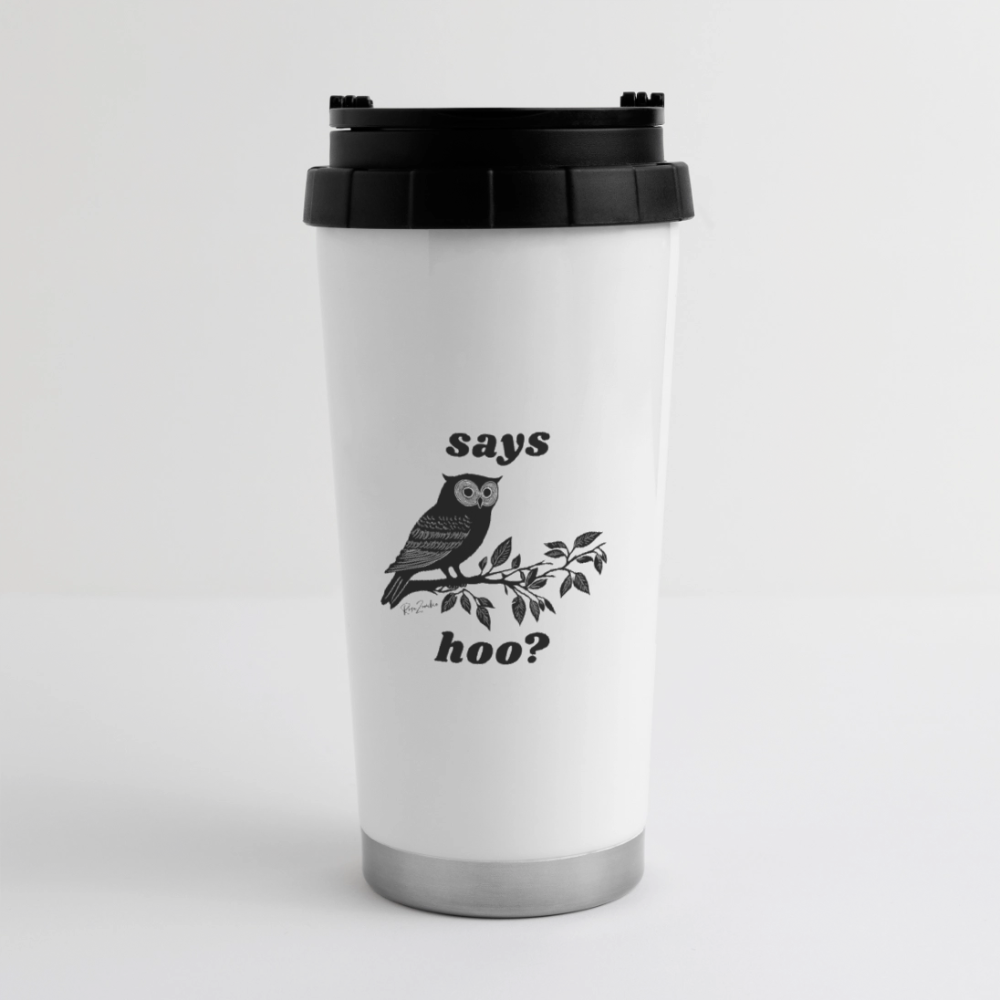 16 oz Travel Mug - white