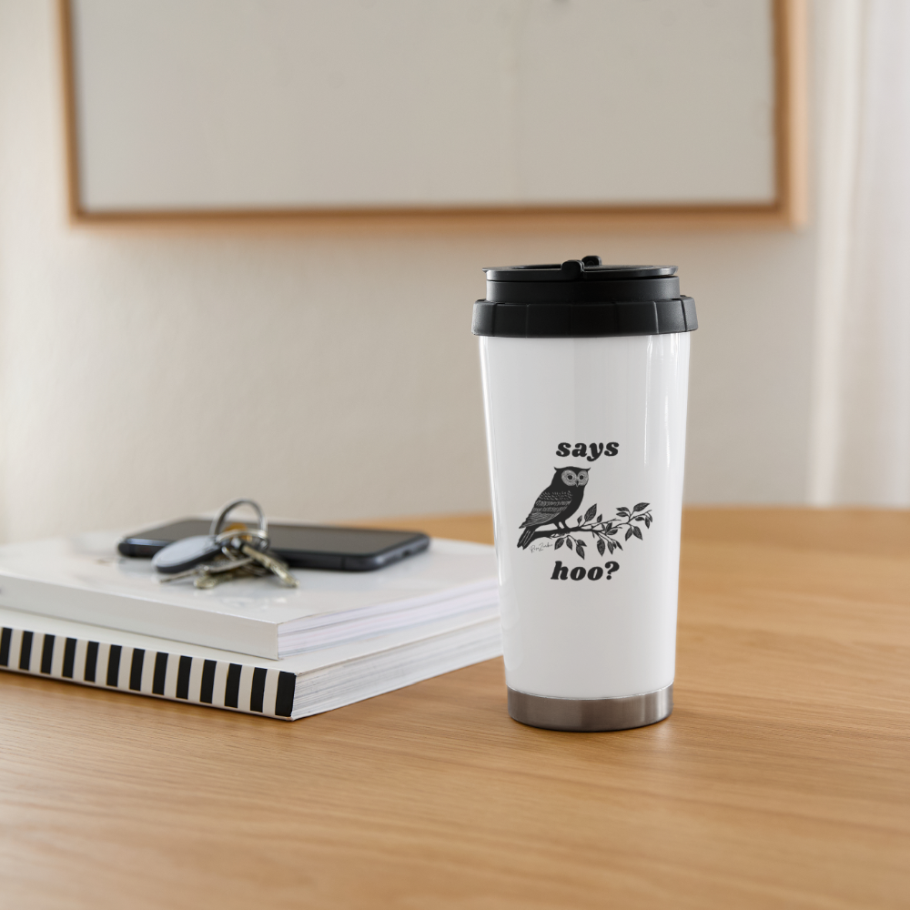 16 oz Travel Mug - white