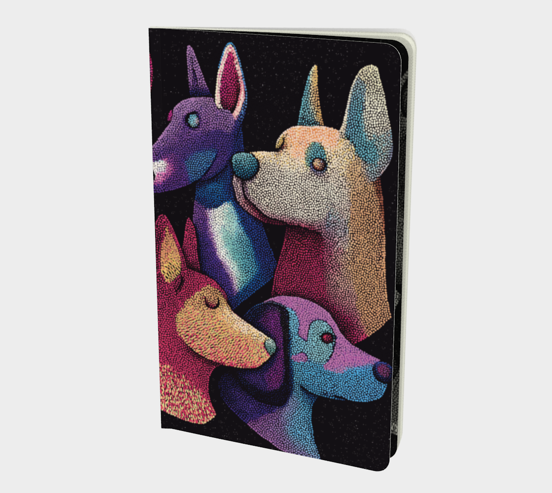 Carnet écoresponsable – Petit – Design chiens colorés