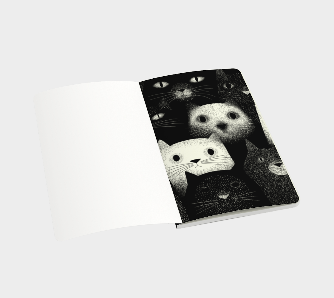 Carnet écoresponsable – Petit – Illustration minimaliste de chats noir et blanc