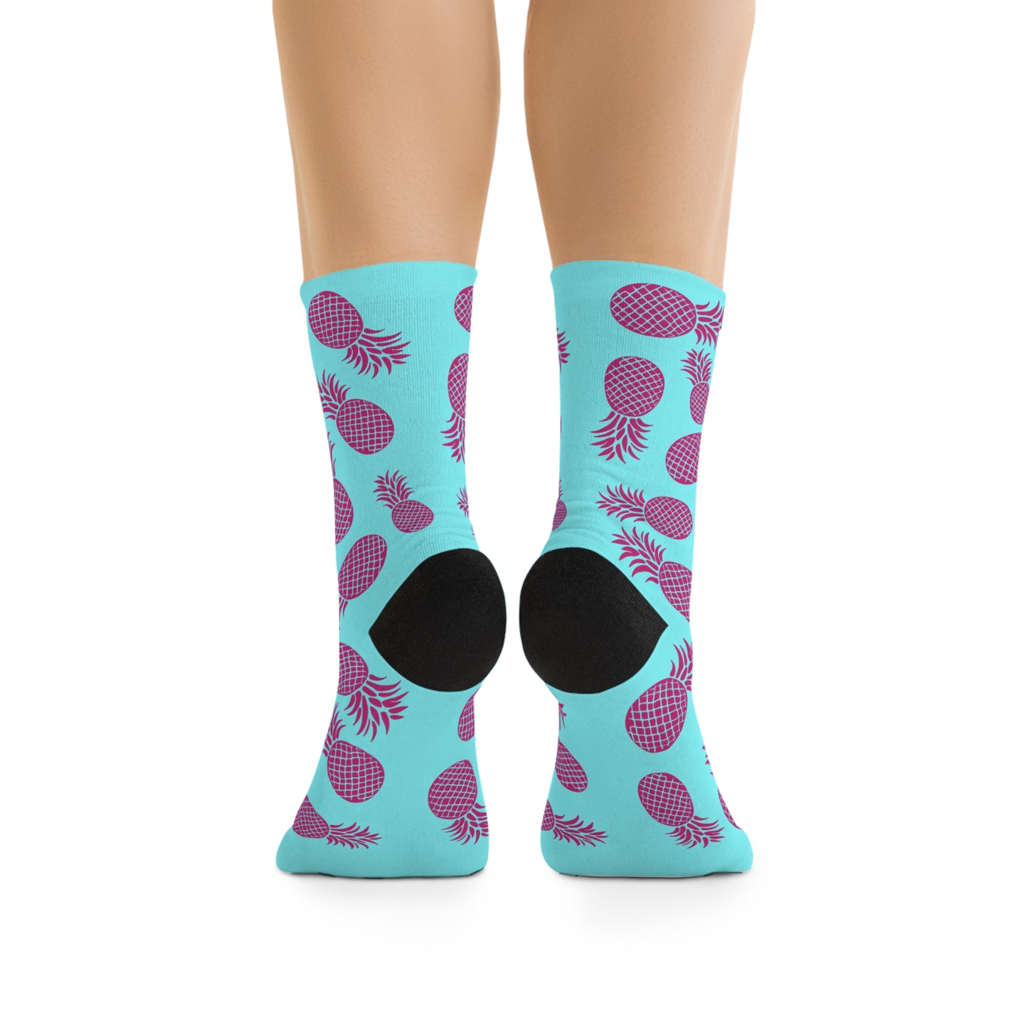 Chaussettes écolo - Motif tropical d'ananas - rose zombie