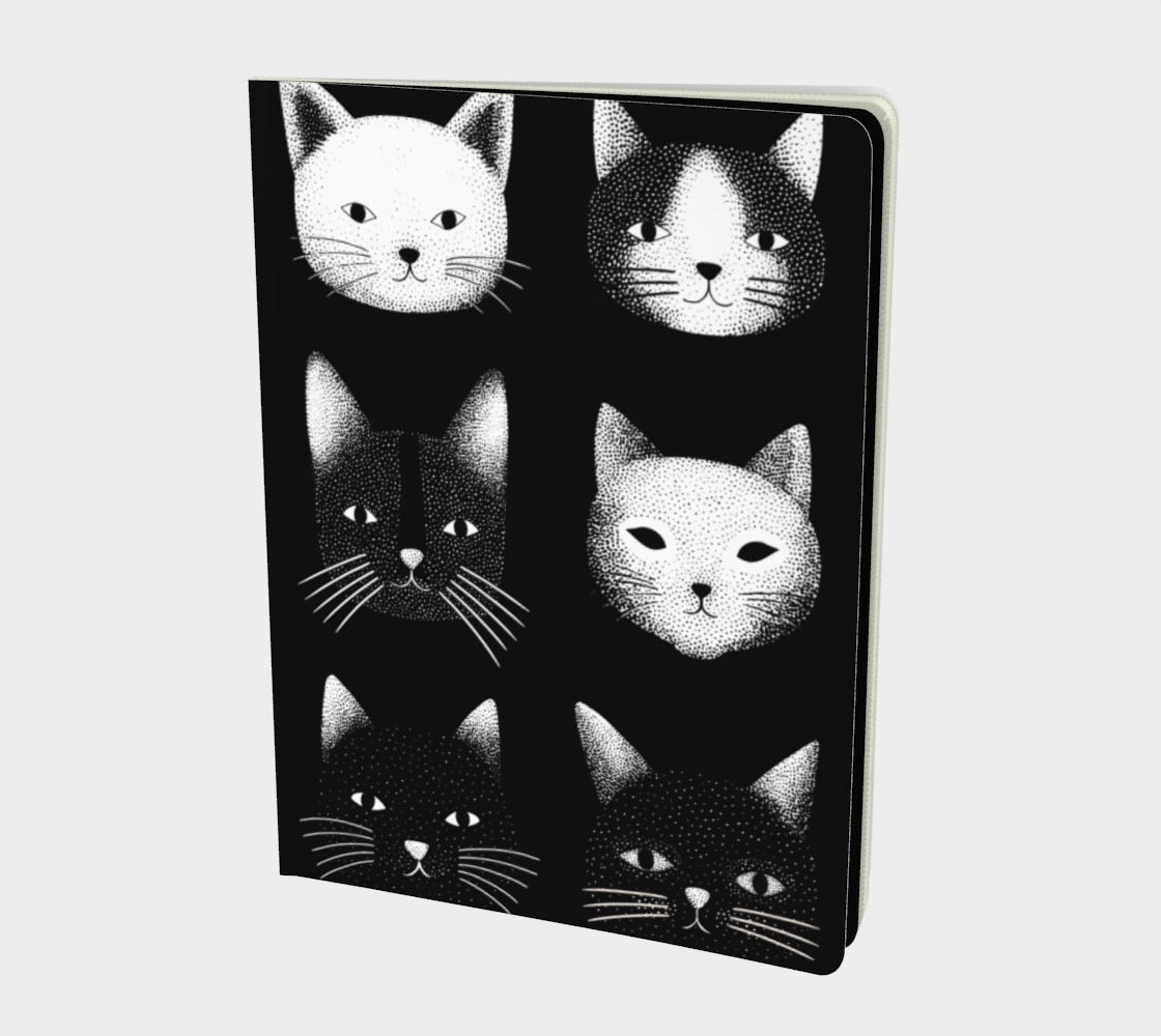 Carnet écoresponsable – Grand – Design chats noir et blanc
