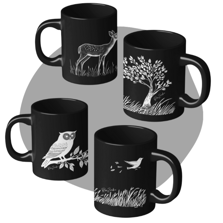 Lot de 4 tasses Aurora - rose zombie