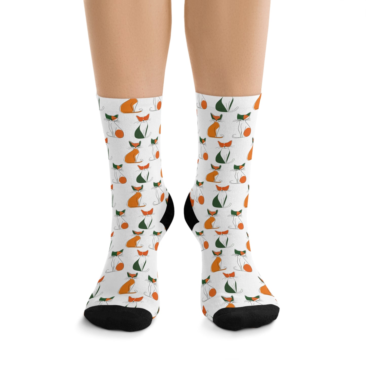 Chaussettes écolo - Motif de chats - rose zombie