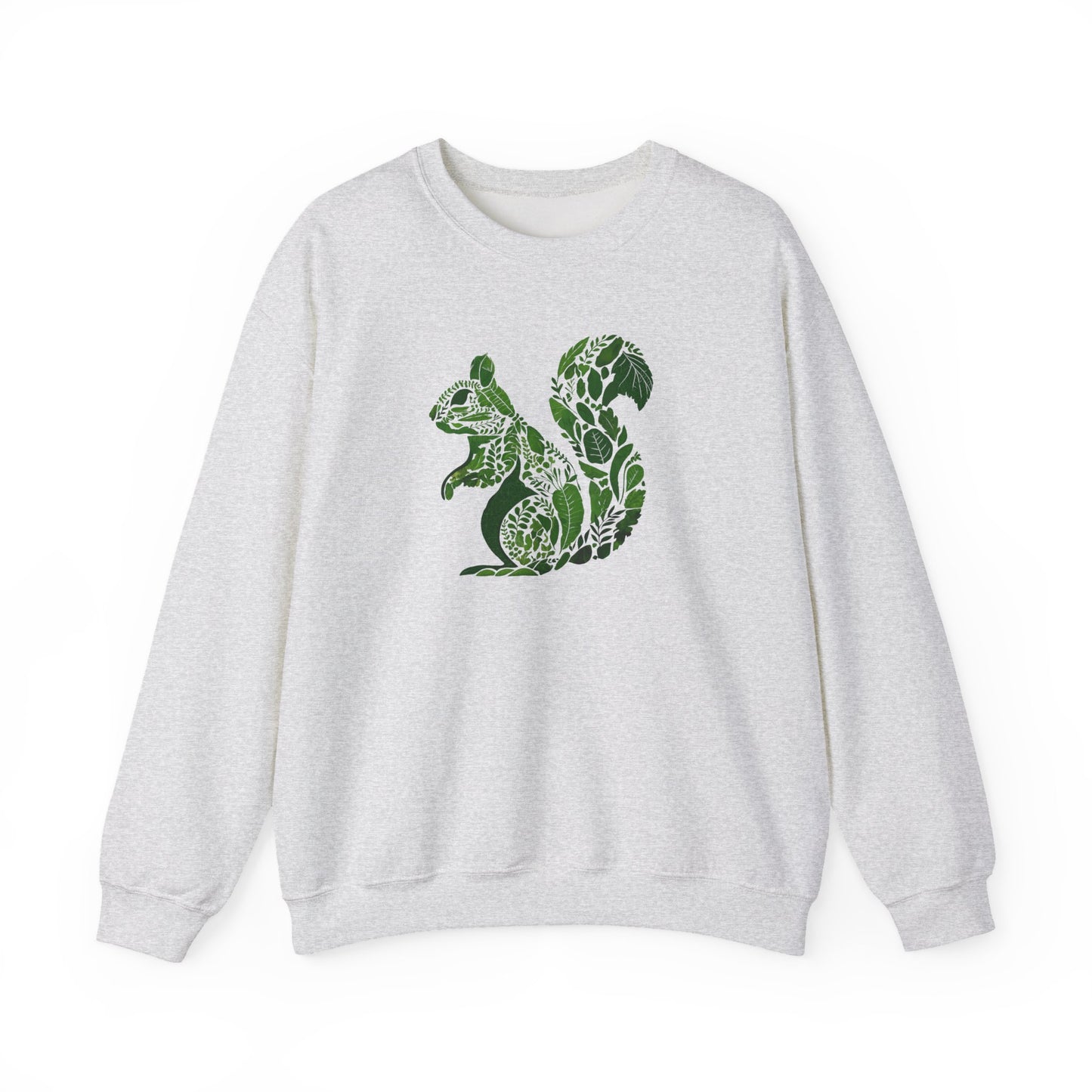 Pull en coton écolo – Feuilles vertes en forme d'écureuil