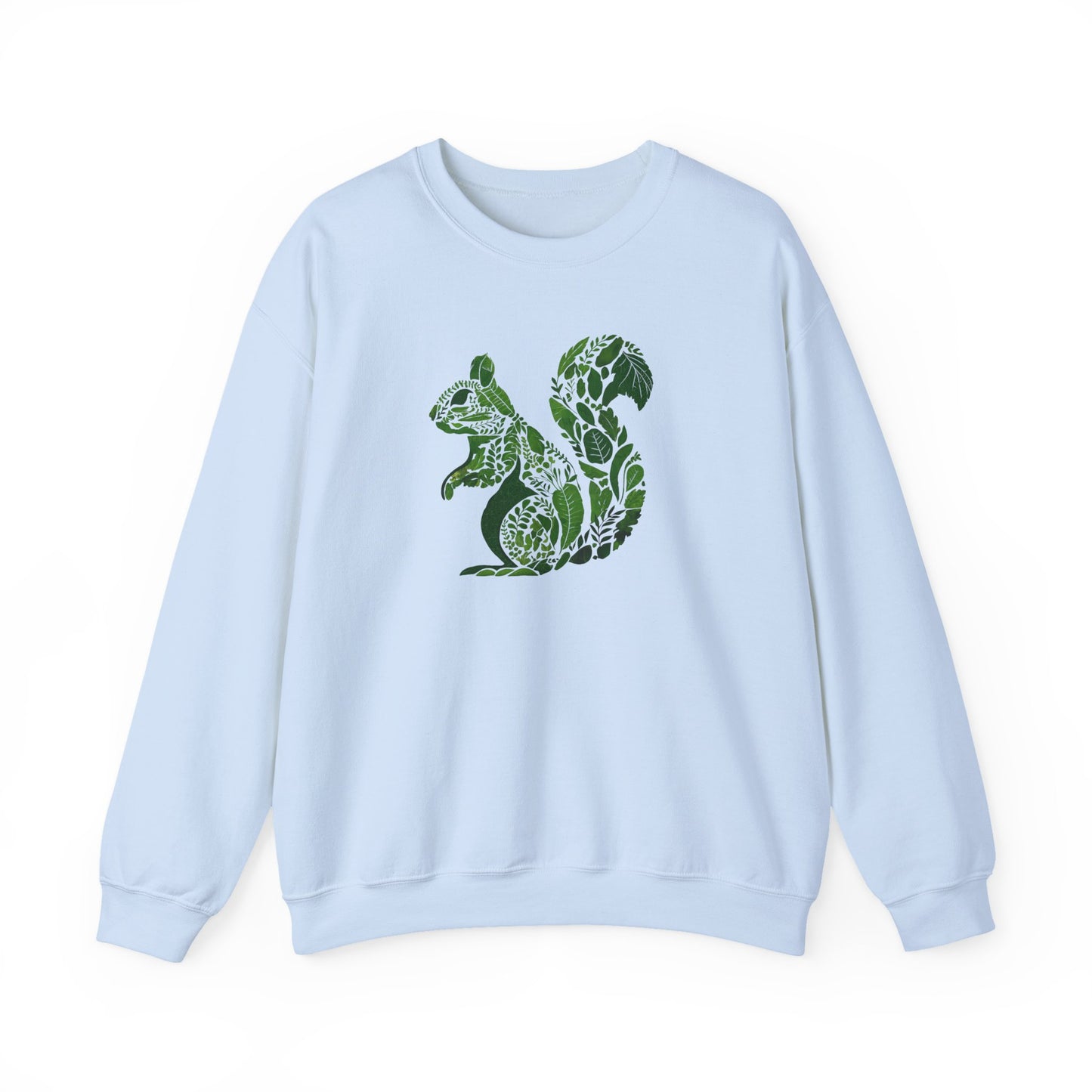 Pull en coton écolo – Feuilles vertes en forme d'écureuil