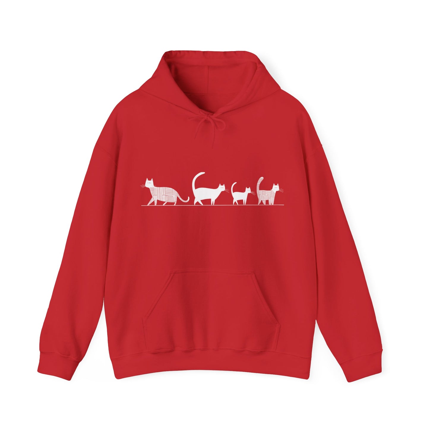 Sweat à capuche en coton durable – Chats en file indienne