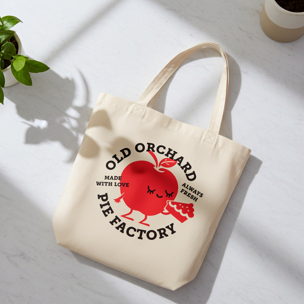 Organic cotton tote bag - Old Orchard Pie Factory