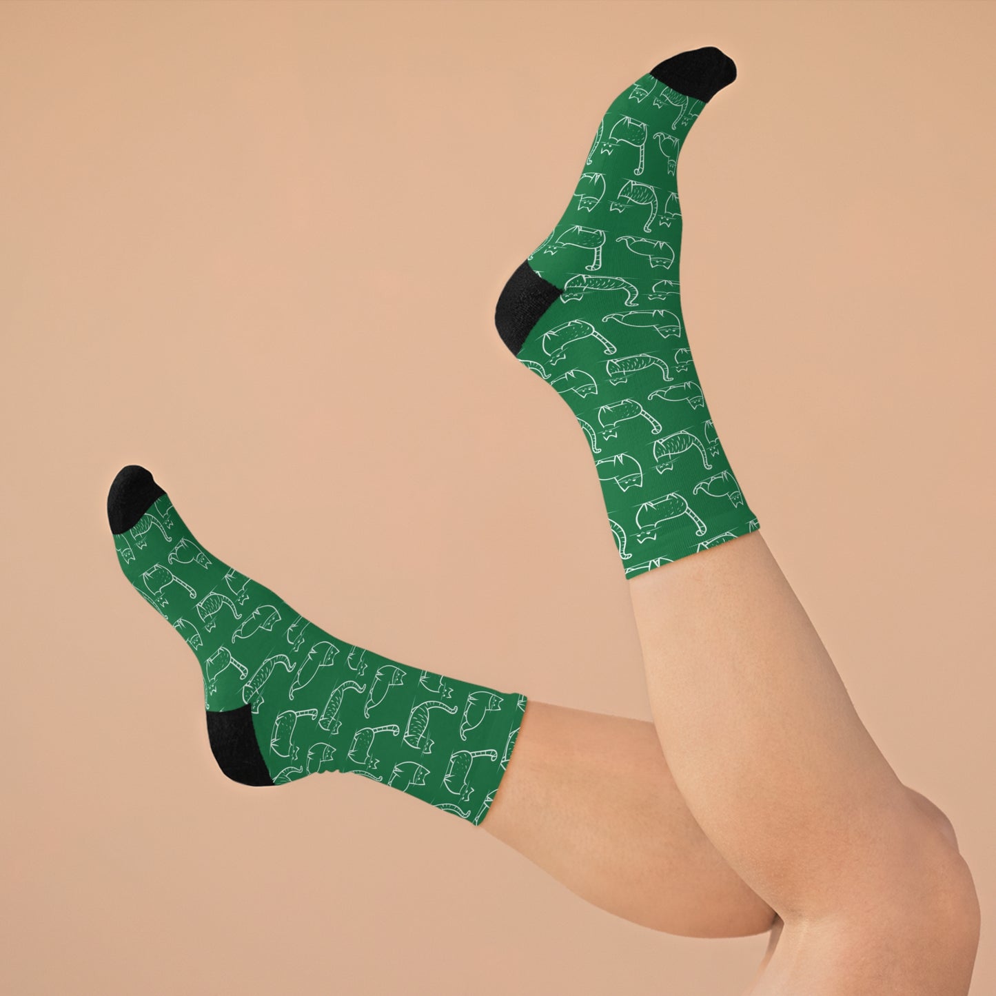 Chaussettes écolo - Motif de chats - rose zombie