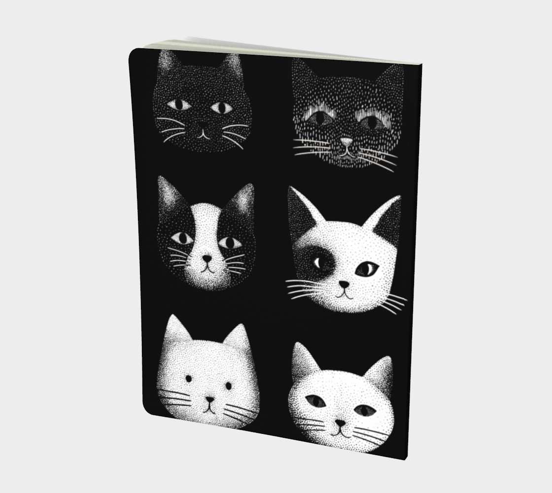 Carnet écoresponsable – Grand – Design chats noir et blanc