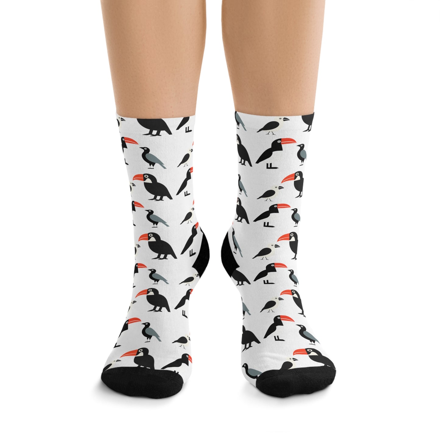 Chaussettes écolo - Motif d'oiseaux tropicaux - rose zombie