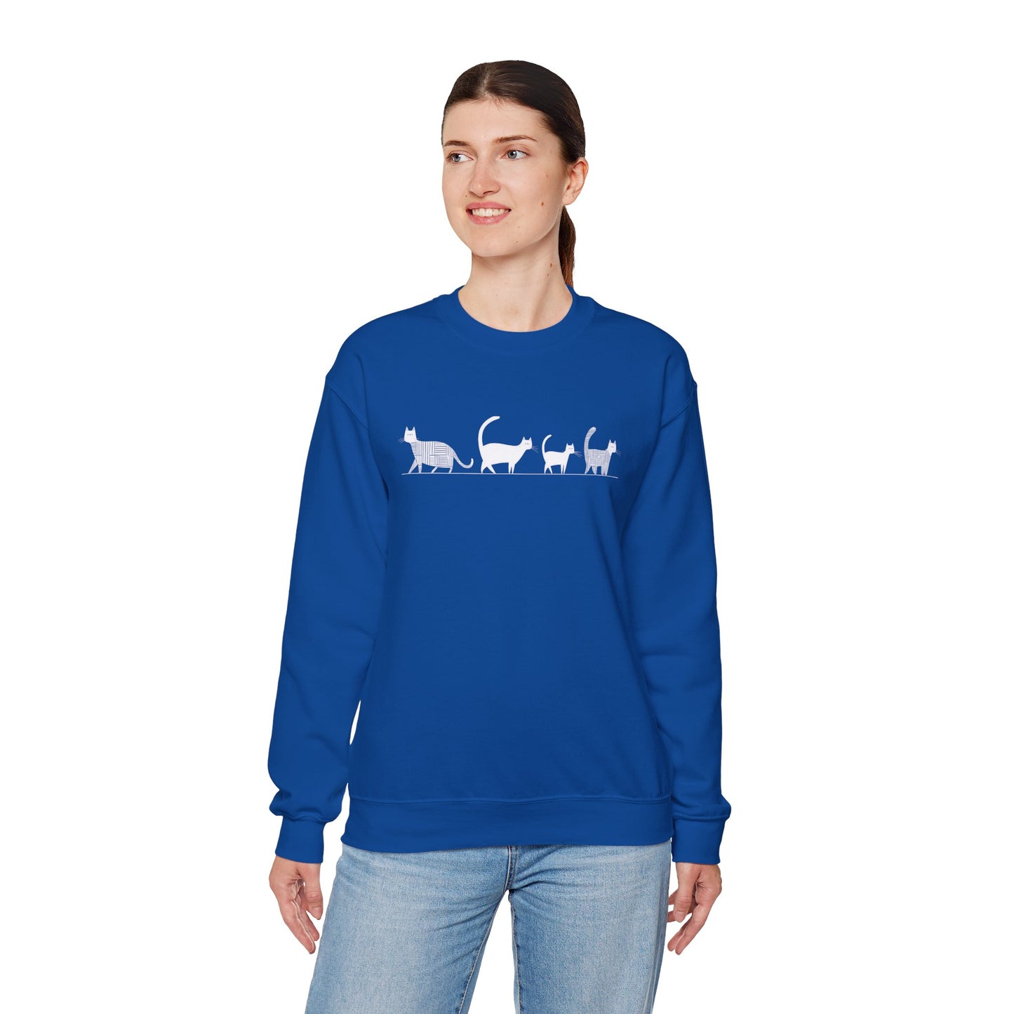 Pull en coton écolo – Chat en file indienne