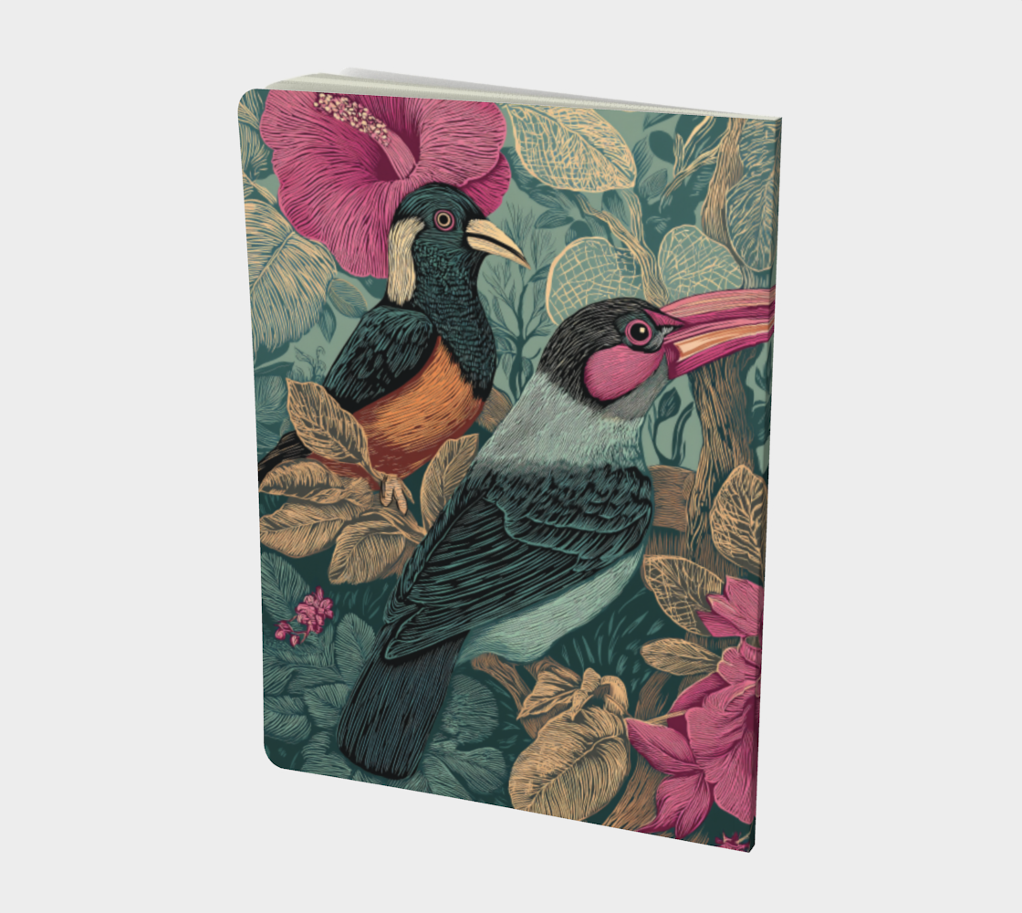 Carnet écoresponsable – Grand – Design oiseaux exotiques