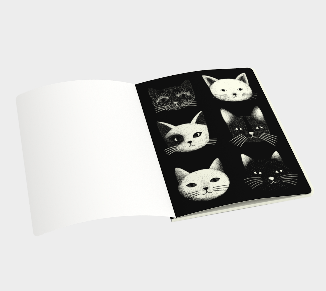Carnet écoresponsable – Grand – Design chats noir et blanc