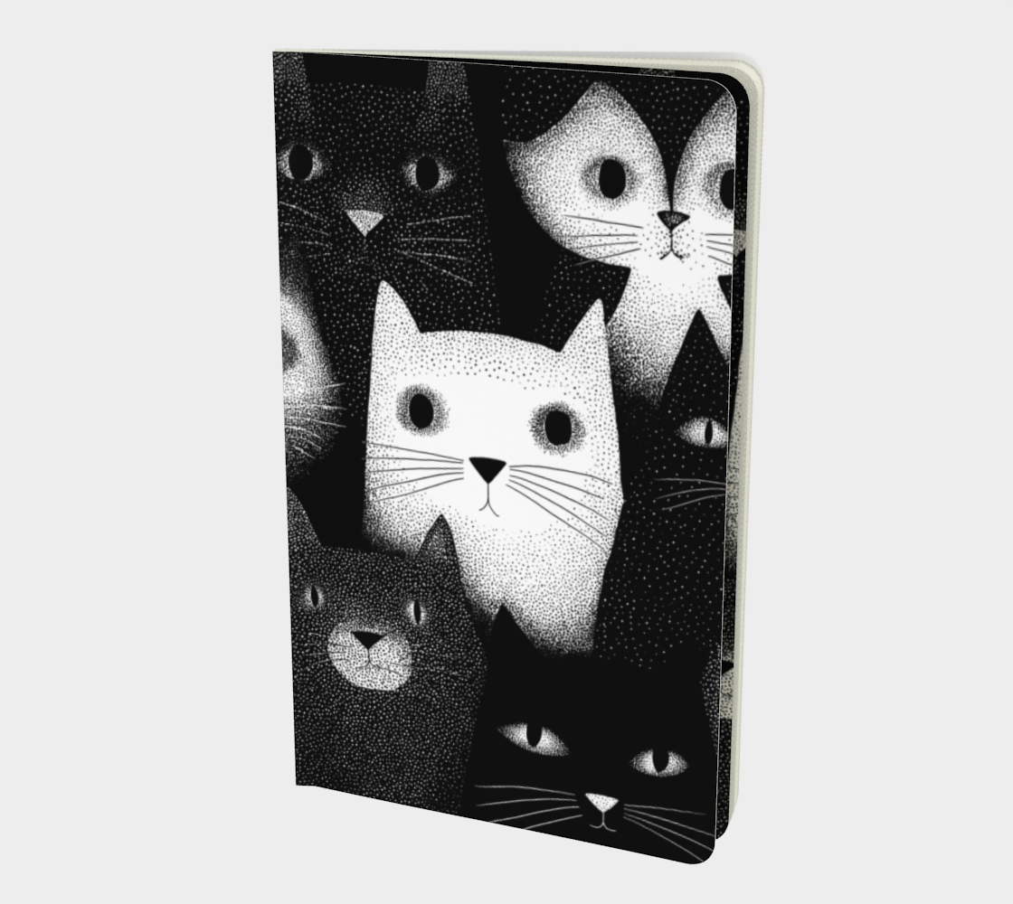 Carnet écoresponsable – Petit – Illustration minimaliste de chats noir et blanc