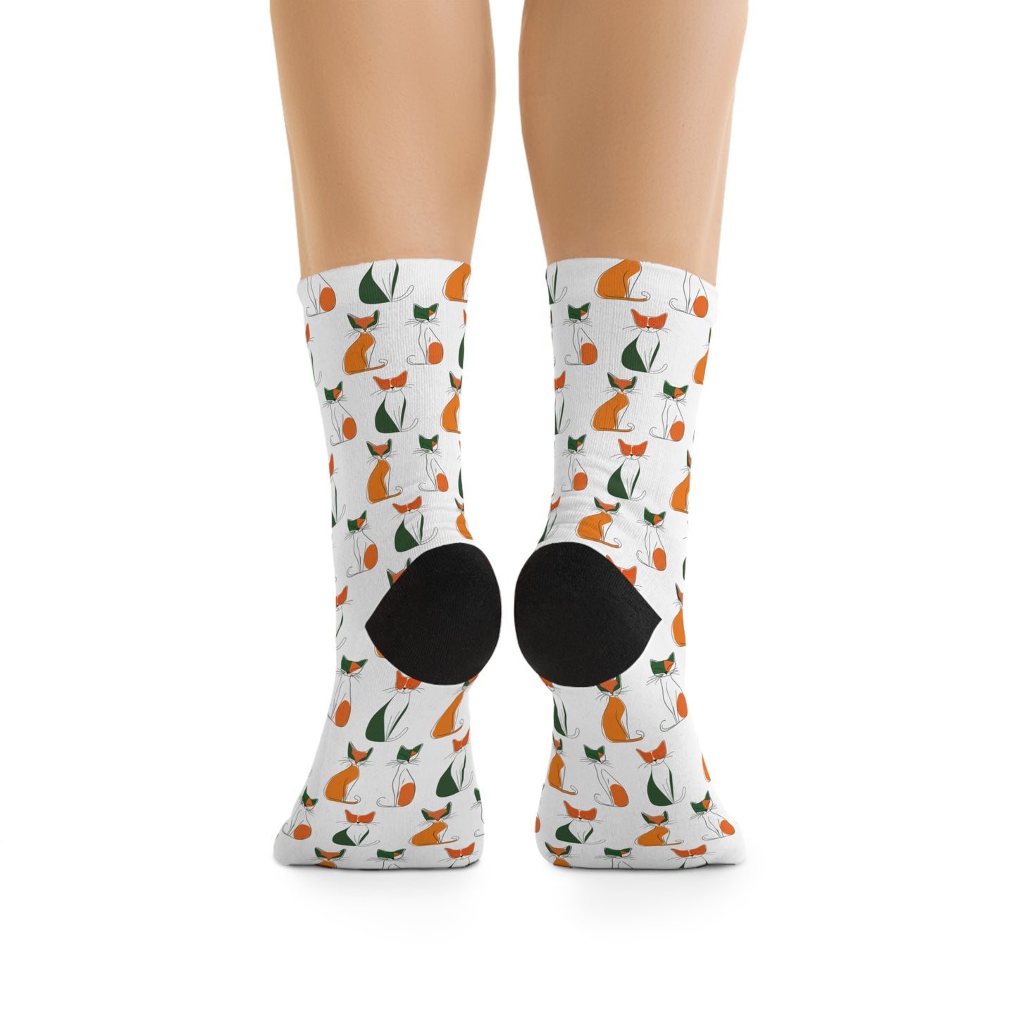 Chaussettes écolo - Motif de chats - rose zombie