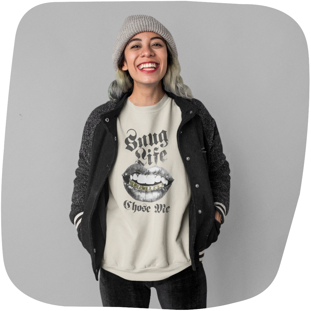 Sweatshirt en coton bio - Snuglife - rose zombie