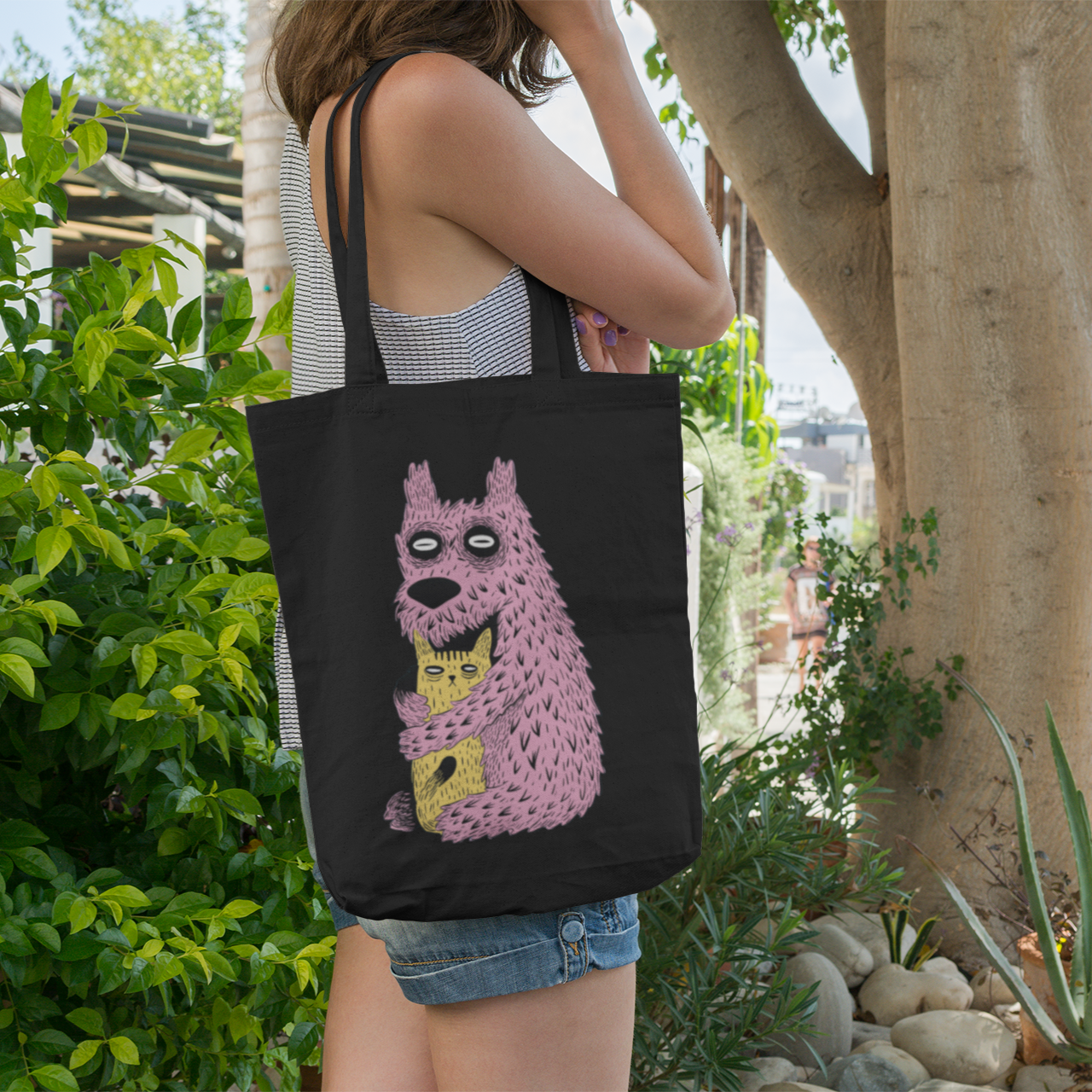 Sac tote écolo en matériaux recyclés - Imprimé de créatures câlines