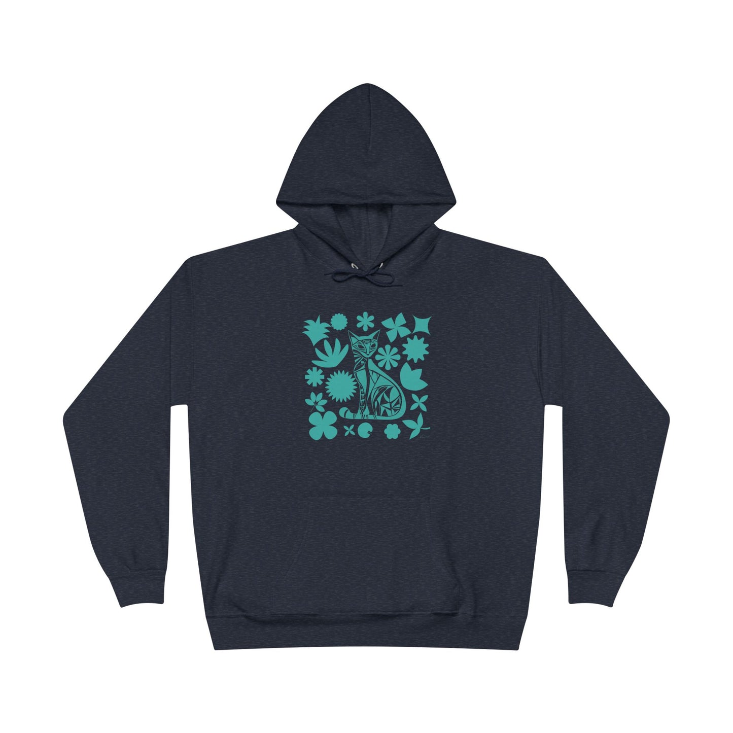 Sweat à capuche - Motif géométrique de chat - rose zombie