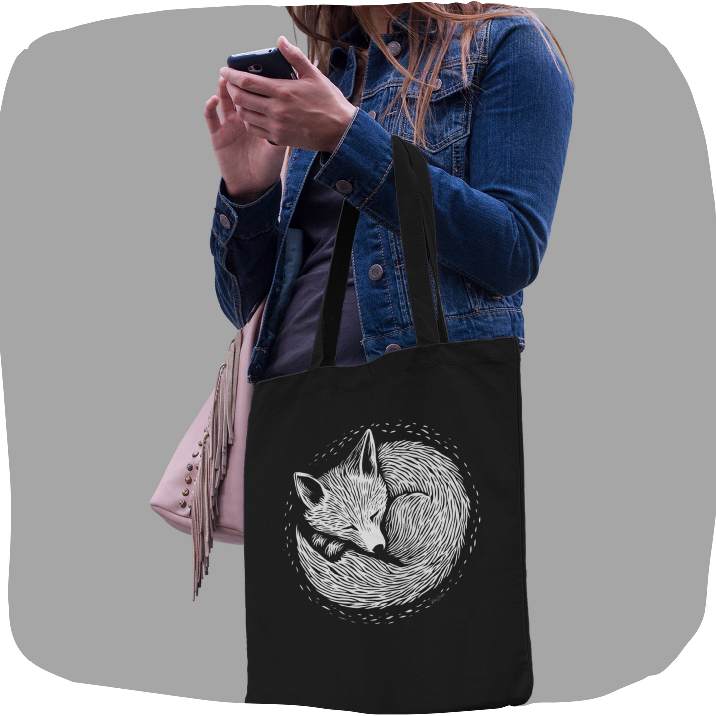 Sac tote écolo - Imprimé de renard endormi