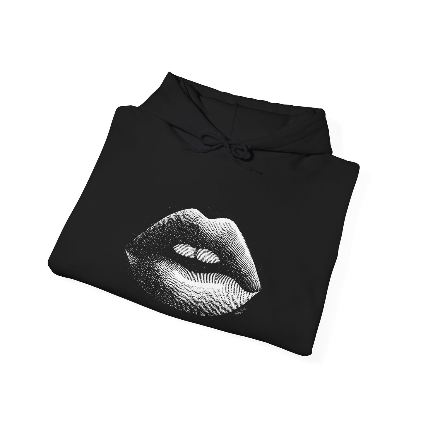 Sweat à capuche en coton durable – Design lèvres graphiques