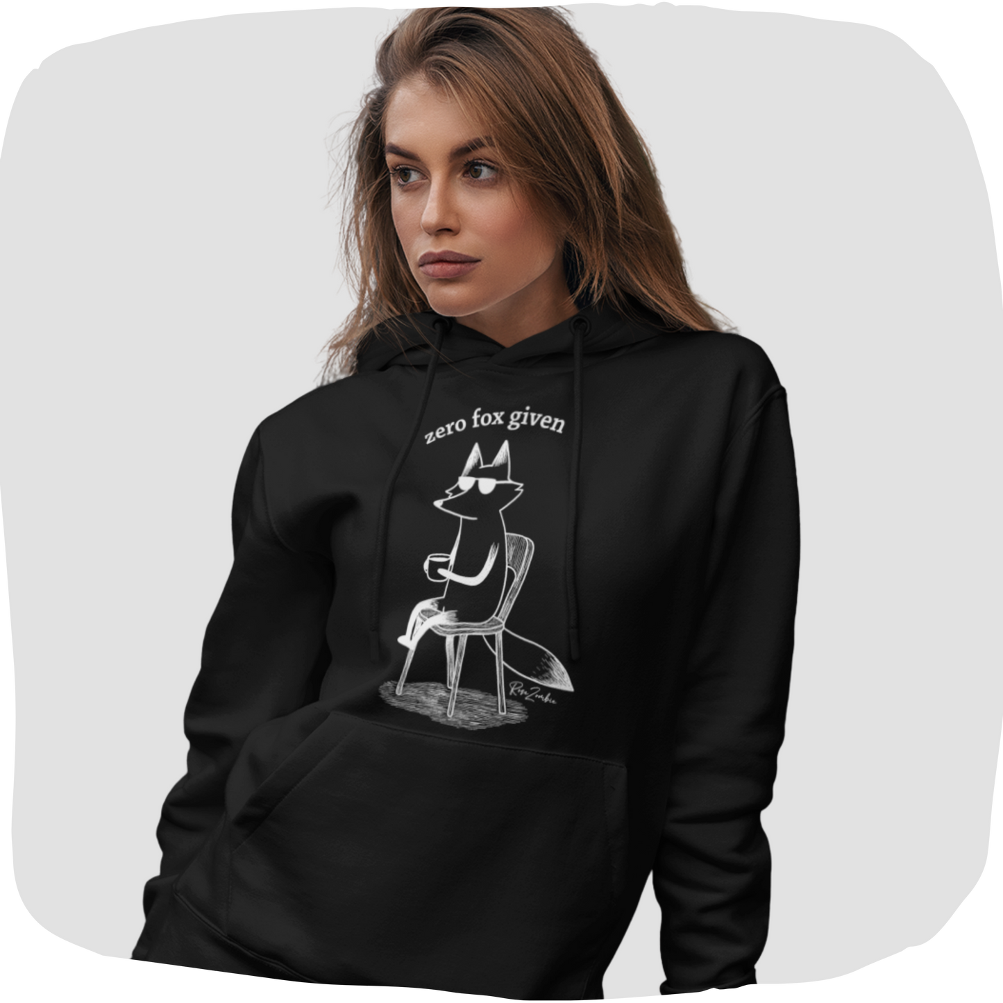 Sweat à capuche en coton bio – Imprimé amusant Zero Fox Given