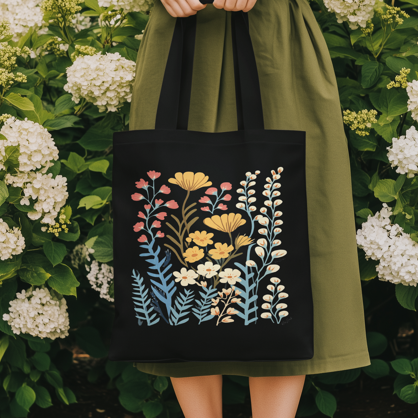 Sac tote en coton bio - Imprimé de fleurs