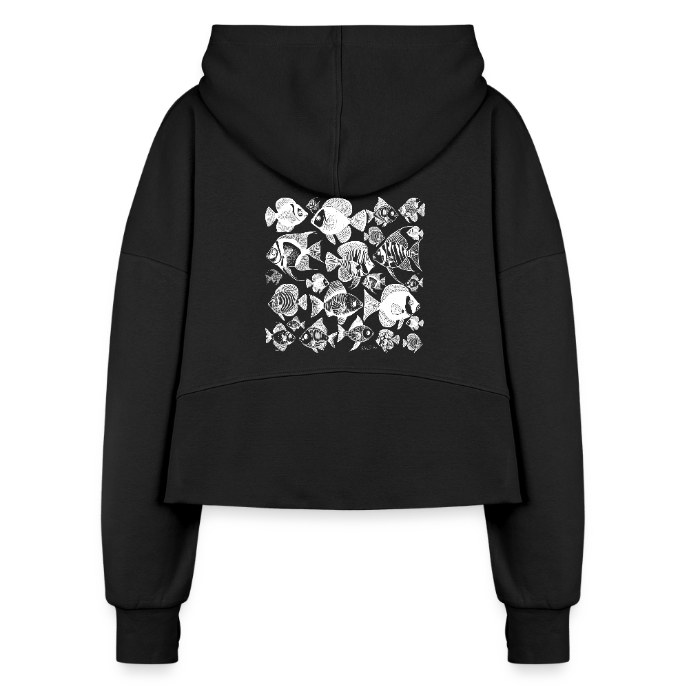 Sweatshirt à capuche court Coral Candy - black