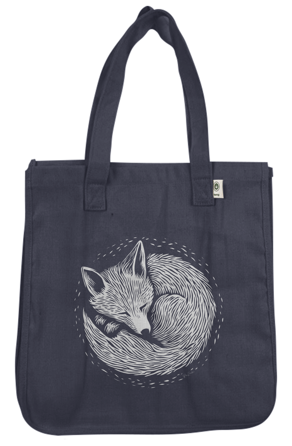 Sac de chanvre écoresponsable - Motif de renard - rose zombie