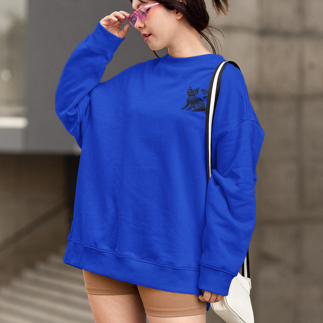Pull écolo - Motif de chat - rose zombie