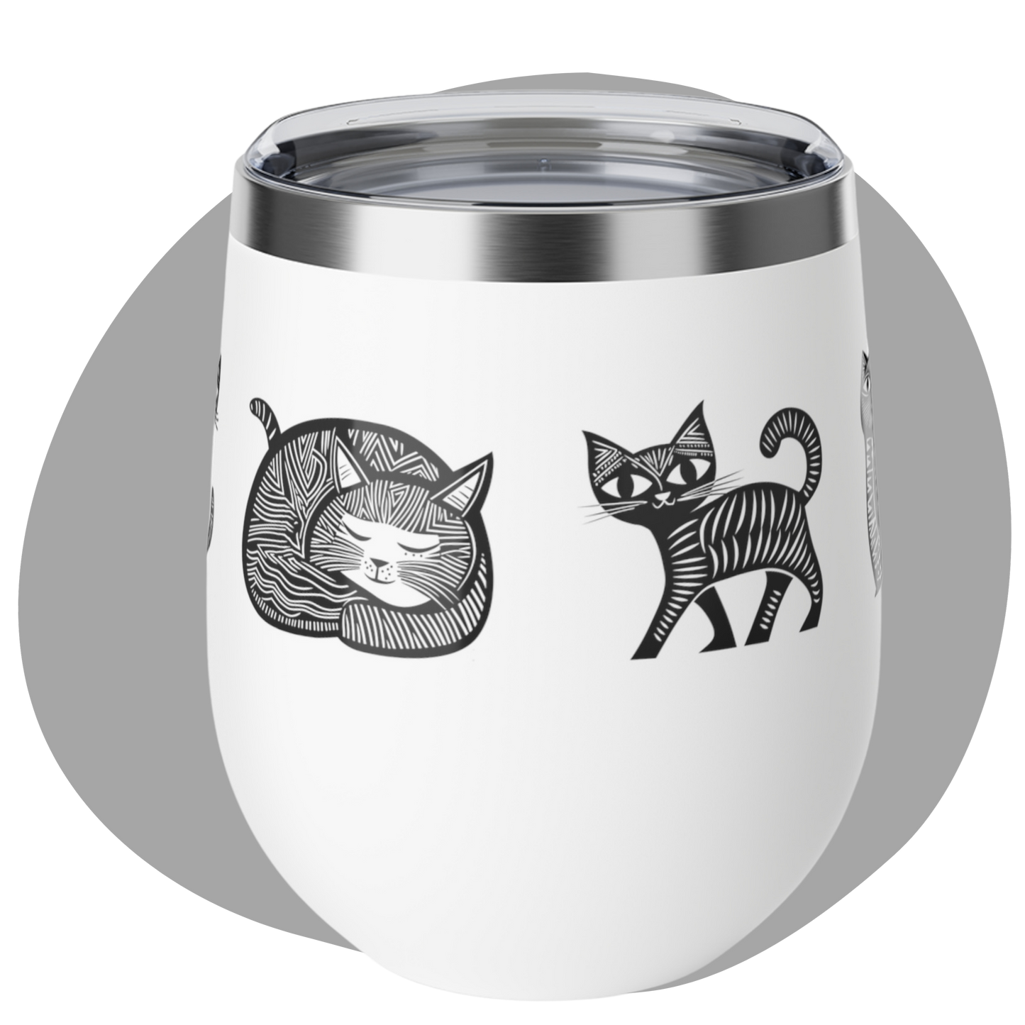 Gobelet en acier inoxydable durable - Motif de chats