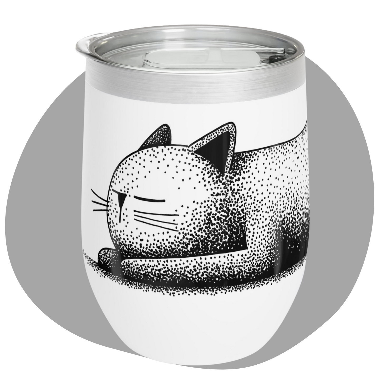 Gobelet de 12 oz en acier inoxydable – Chat qui dort