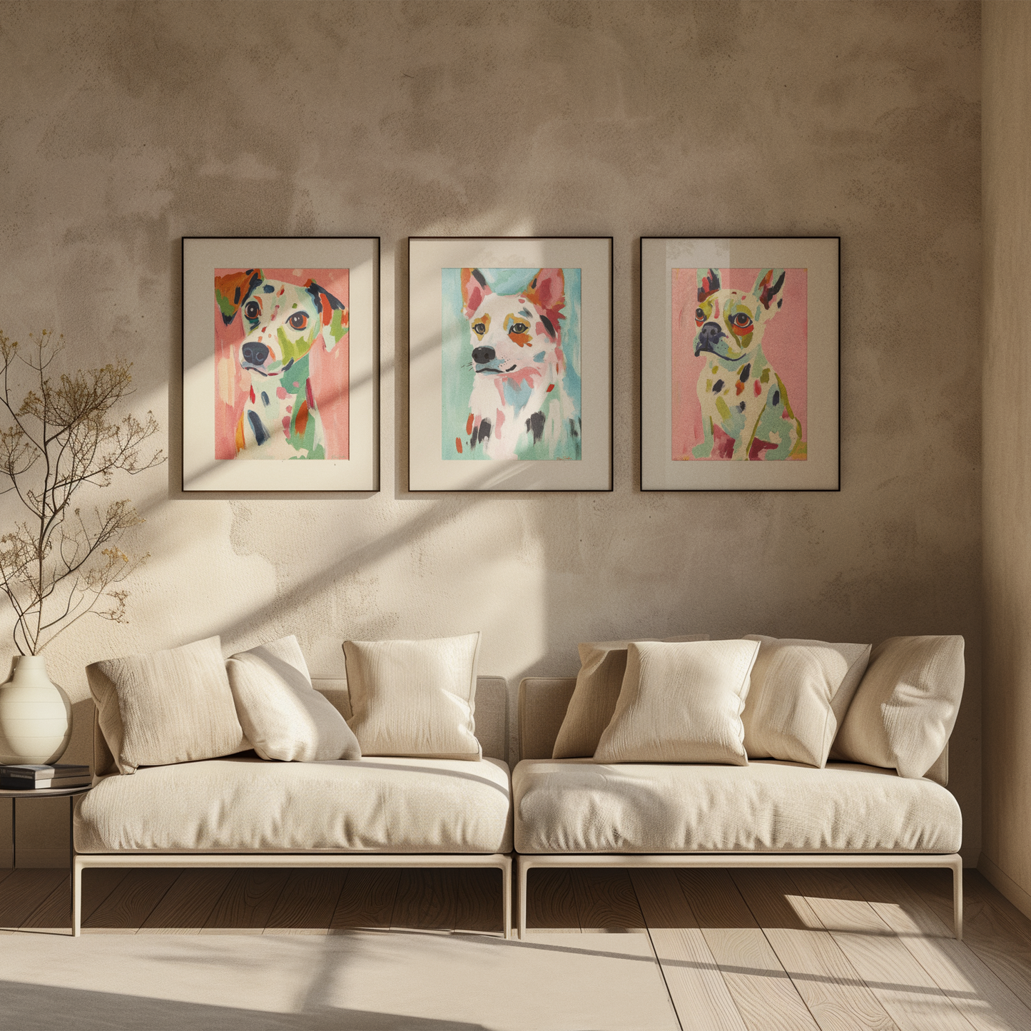 Poster imprimé style peinture d'un chien