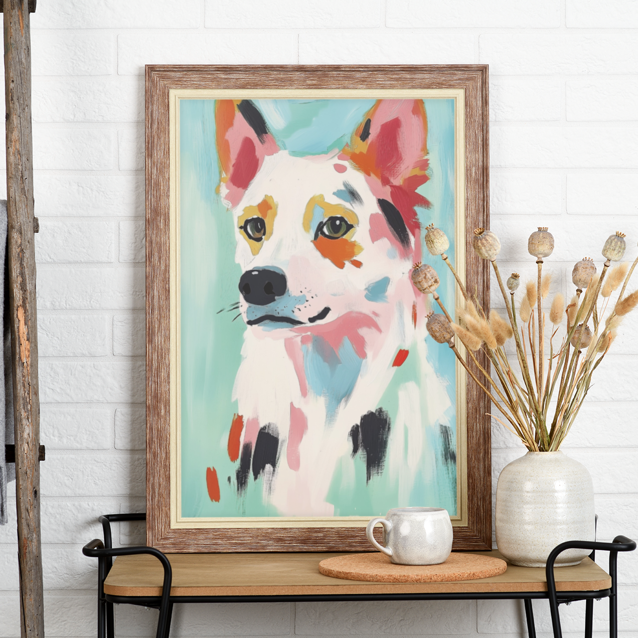 Poster imprimé style peinture d'un chien