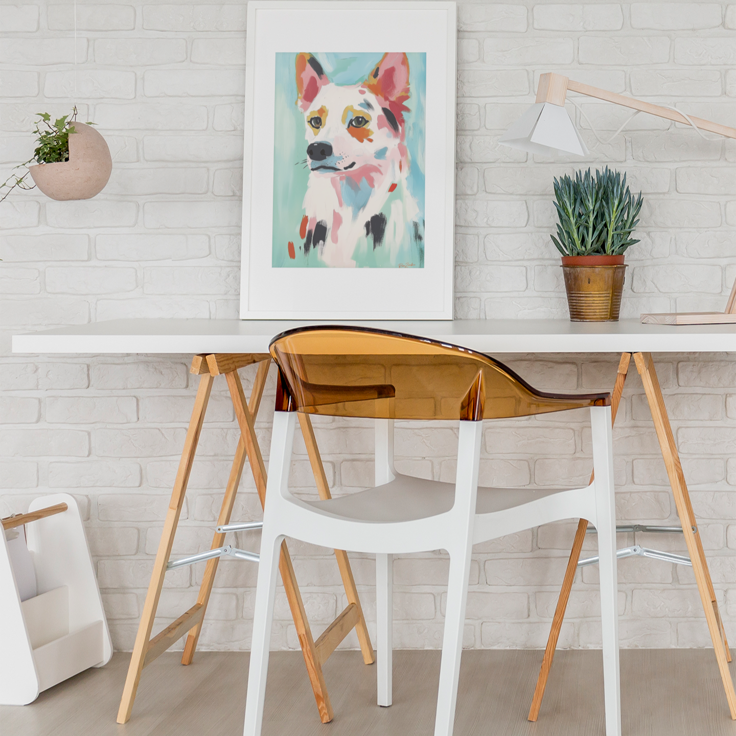 Poster imprimé style peinture d'un chien