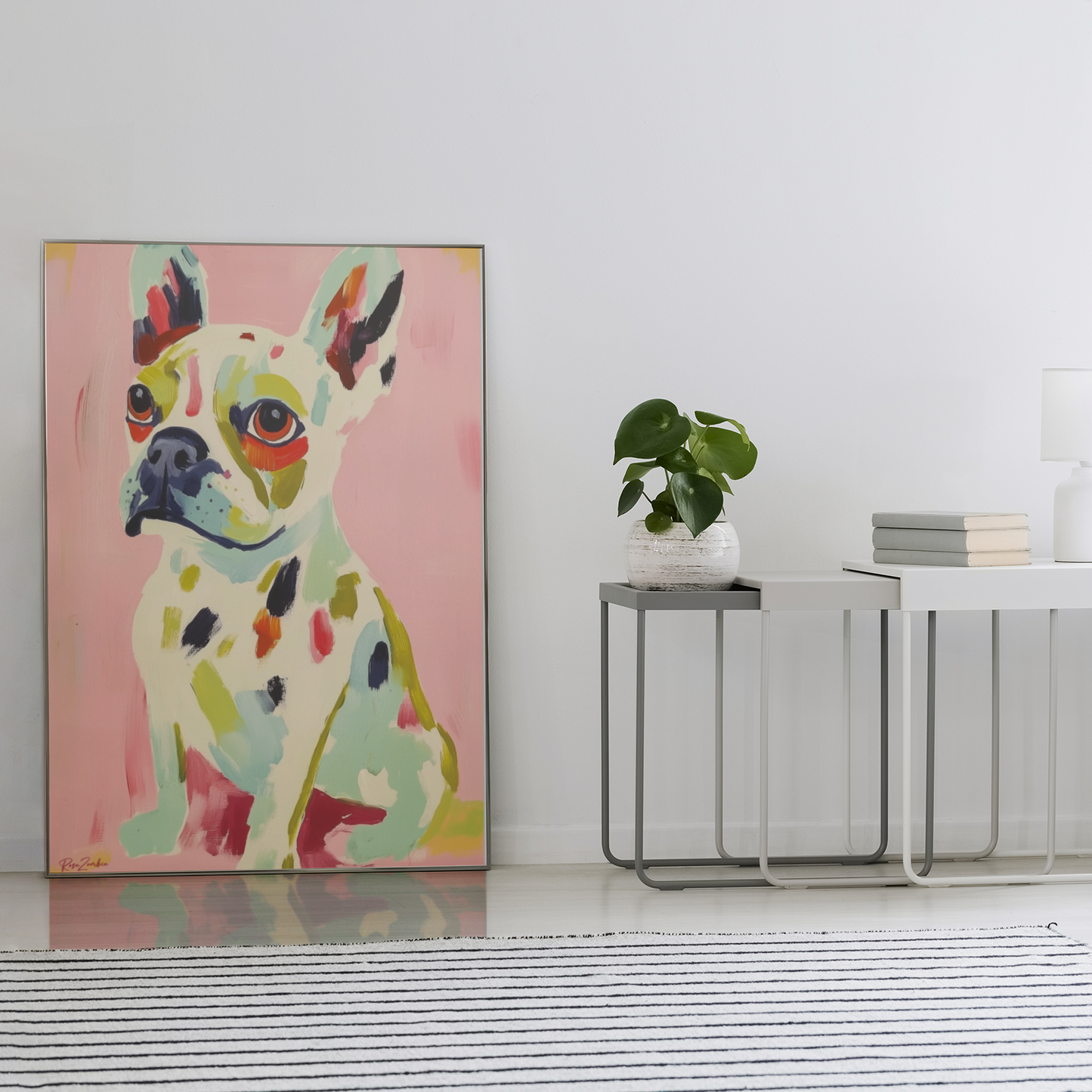 Poster imprimé style peinture d'un chien