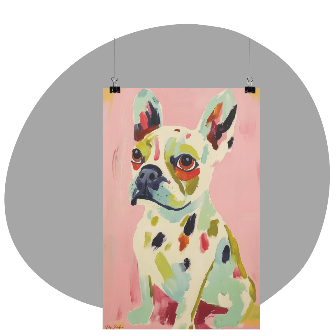 Poster imprimé style peinture d'un chien