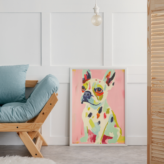 Printed poster in painting style of a dog
