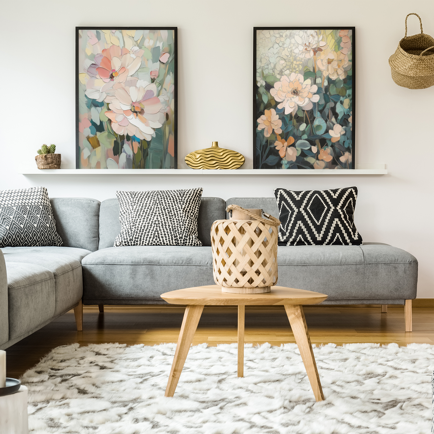 Poster imprimé d'une illustration florale de style impressioniste